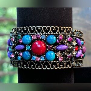 Y2K multicoloured howlite cuff bracelet